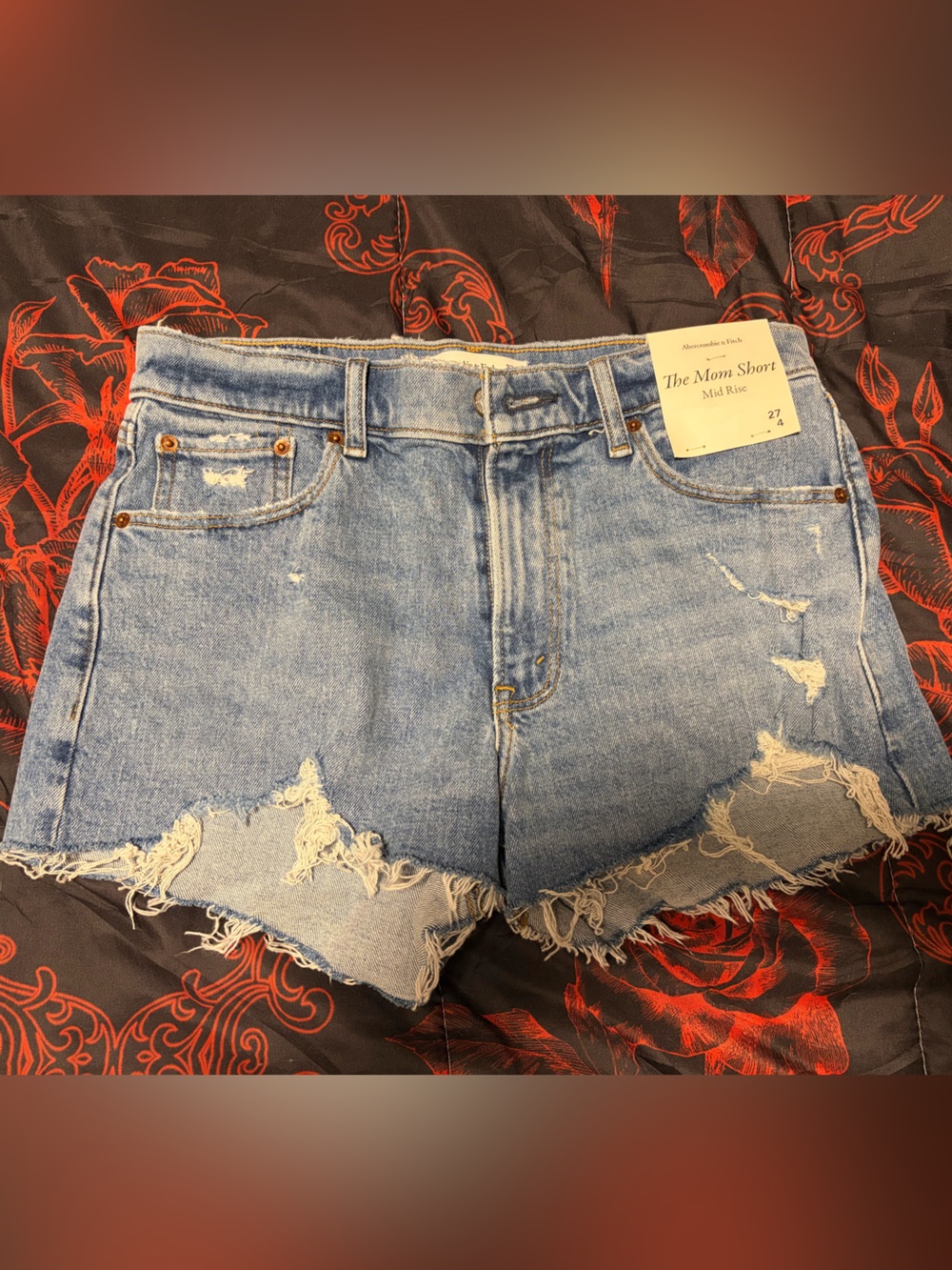 Abercrombie & Fitch - The Mom Short Mid Rise Light Blue Denim Shorts
